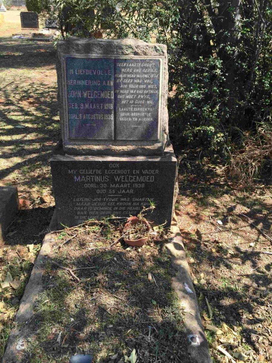 WELGEMOED Marthinus -1938 :: WELGEMOED John 1918-1935 