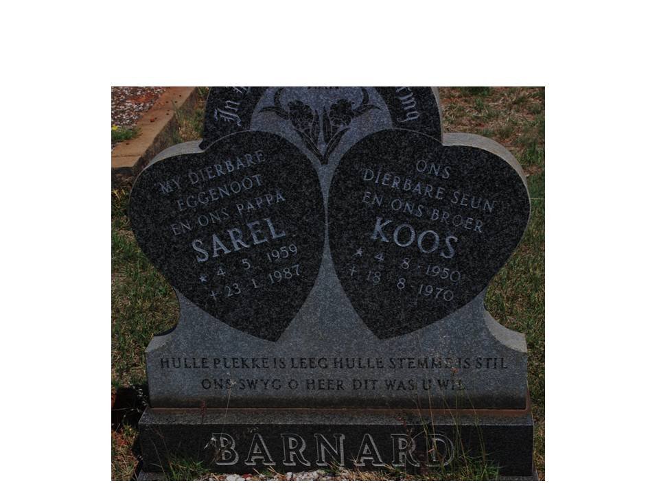 BARNARD Koos 1950-1970 :: BARNARD Sarel 1959-1987