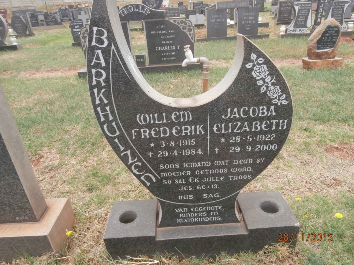 BARKHUIZEN Willem Frederik 1915-1984 &amp; Jacoba Elizabeth 1922-2000