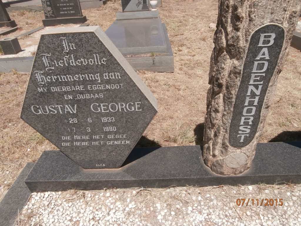 BADENHORST Gustav George 1933-1980