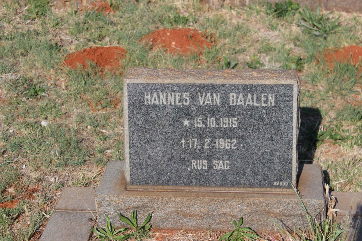 BAALEN Hannes, van 1915-1962