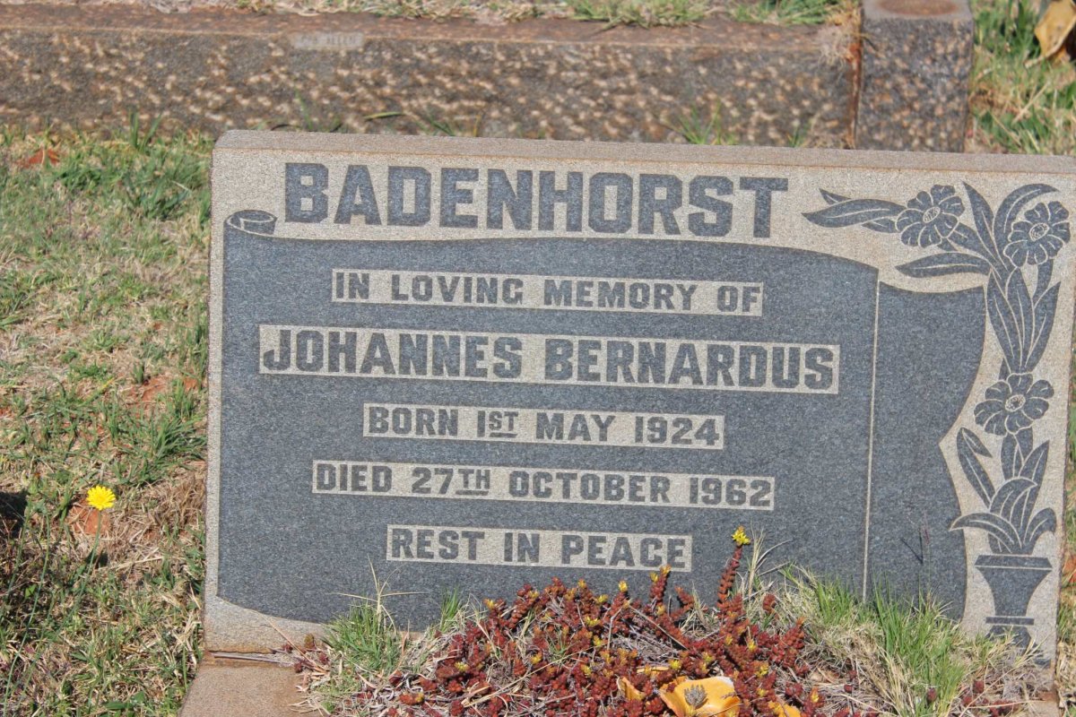 BADENHORST Johannes Bernardus 1924-1962