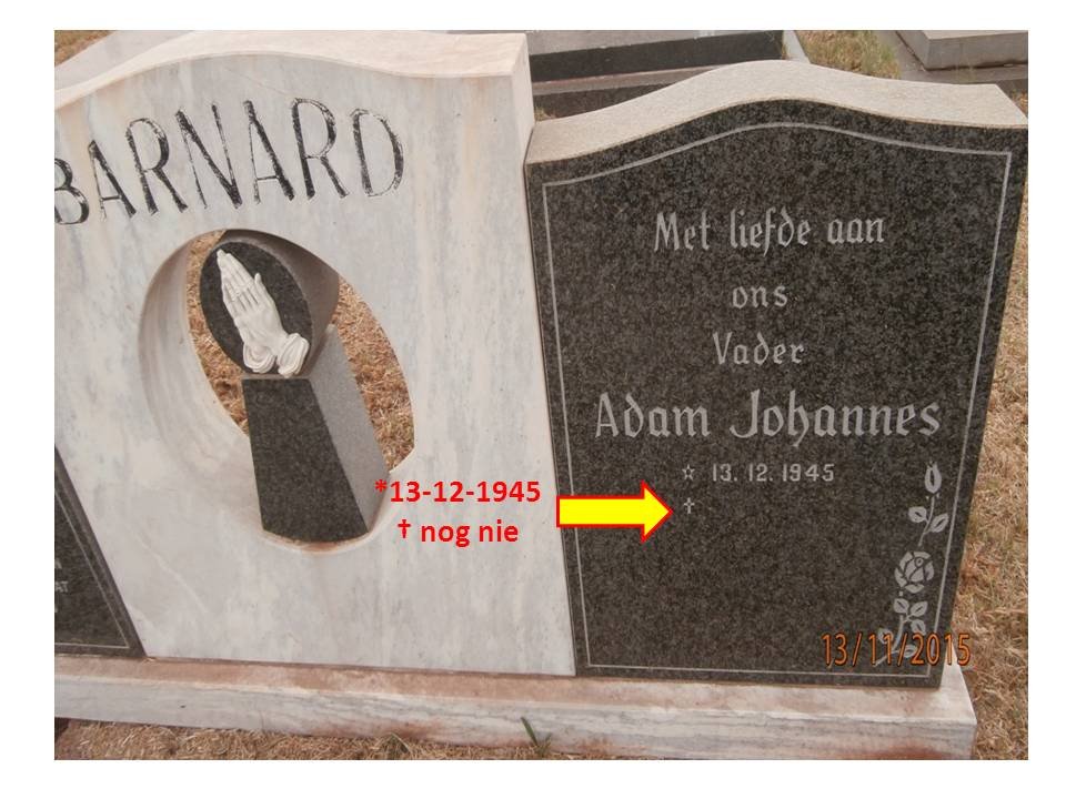 BARNARD Adam Johannes 1945-