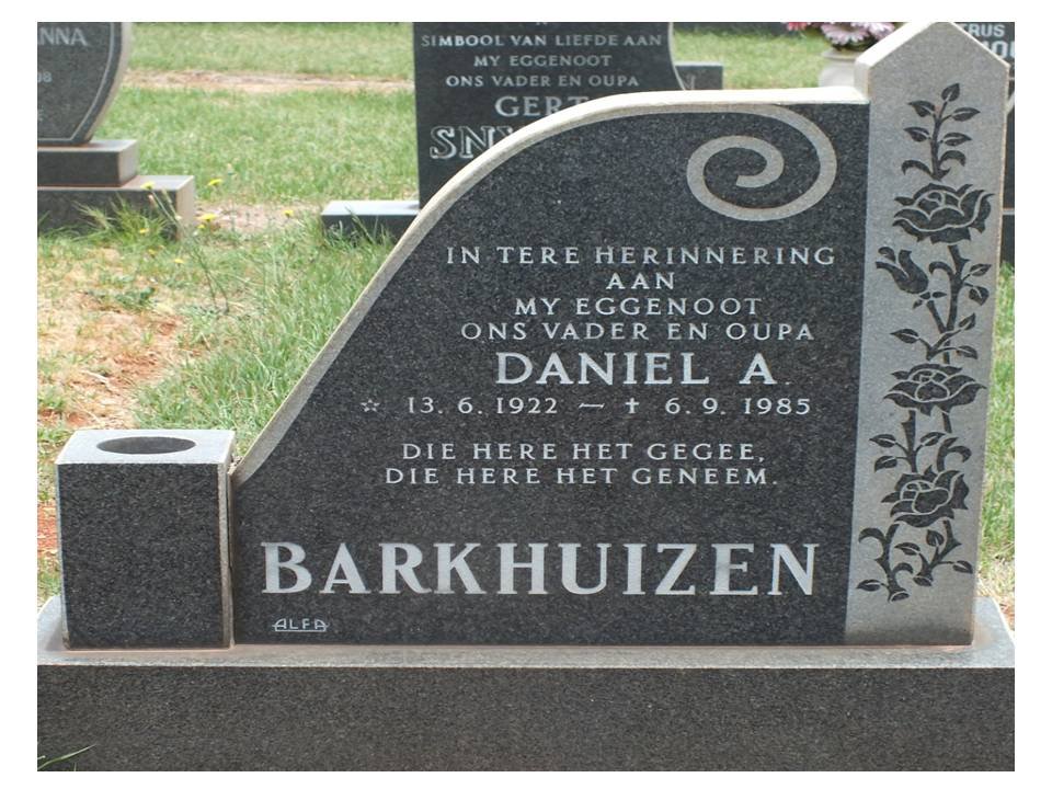 BARKHUIZEN Daniel A. 1922-1985