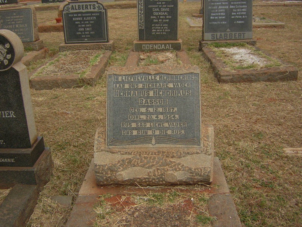 BASSON Hermanus Hendrikus 1887-1954