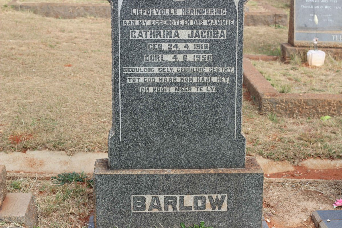 BARLOW Cathrina Jacoba 1916-1956