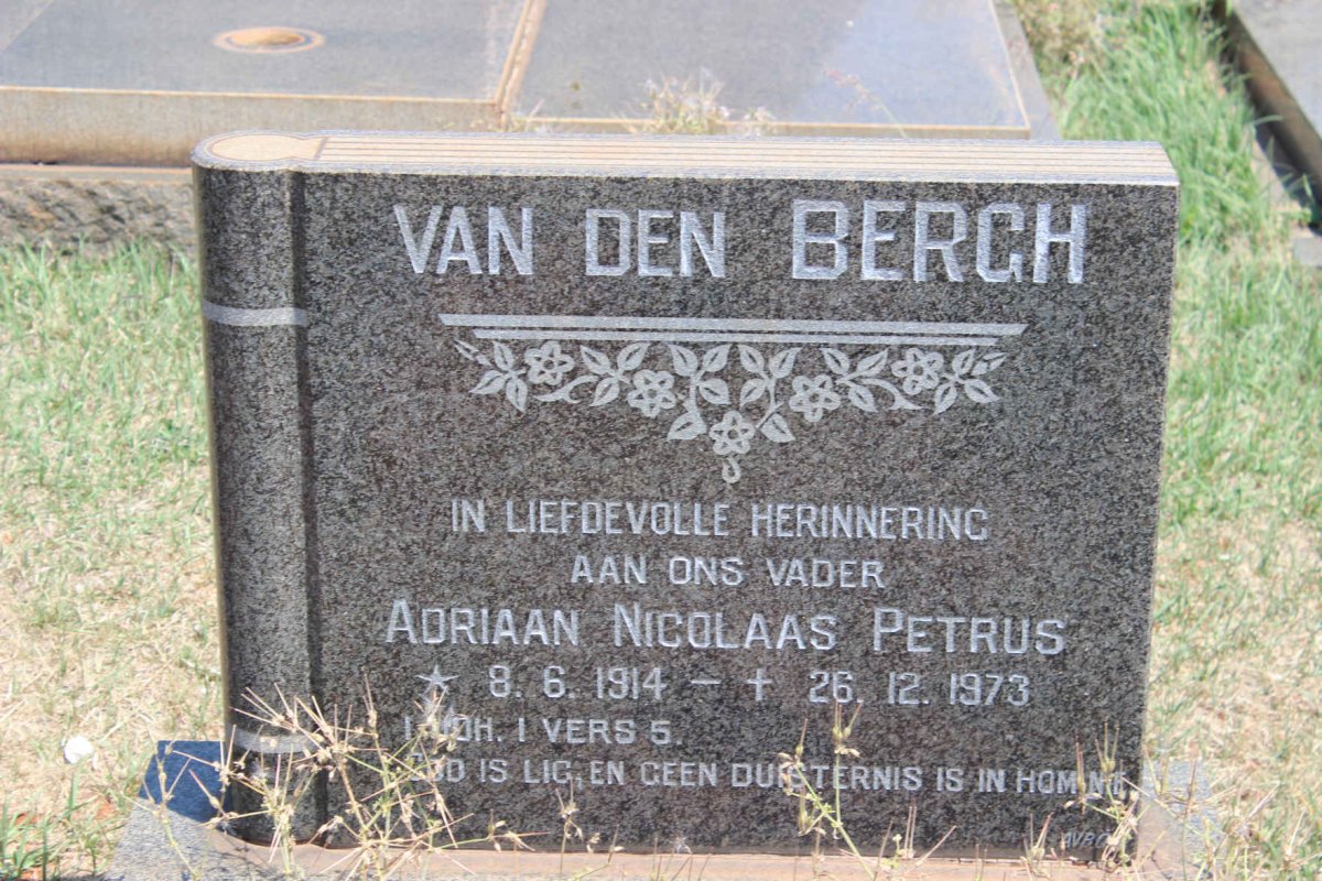 BERGH Adriaan Nicolaas Petrus, van den 1914-1973