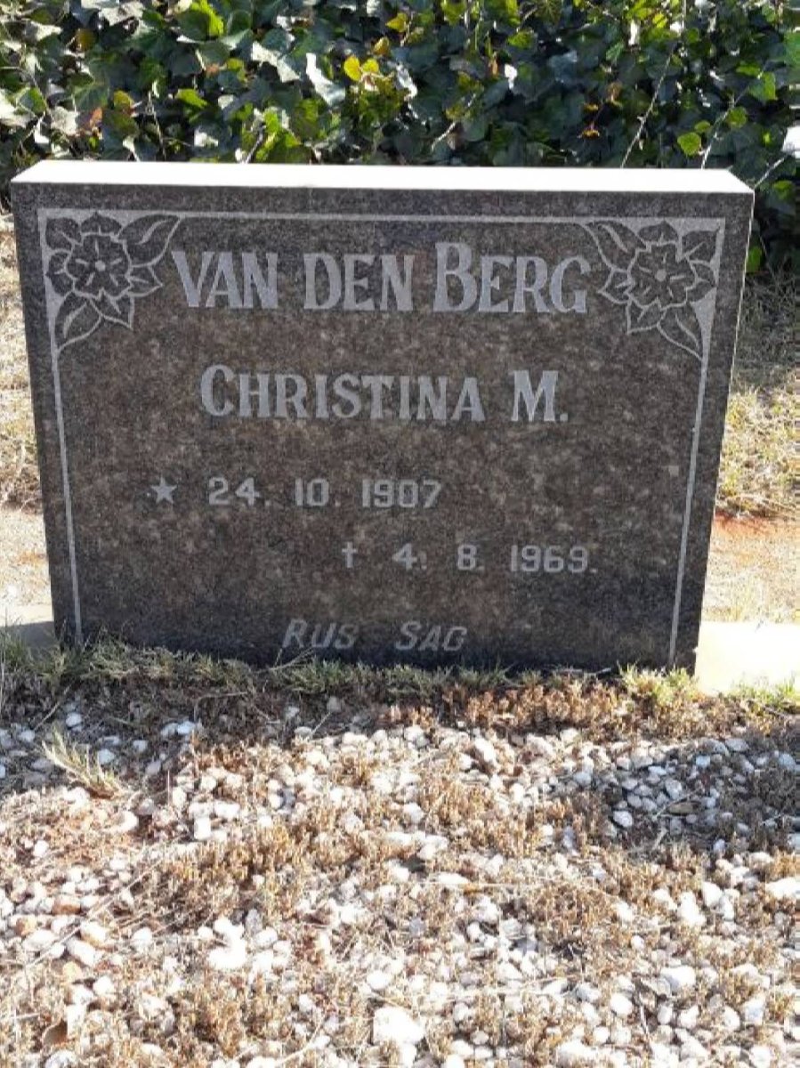 BERG Christina M., van den 1907-1969