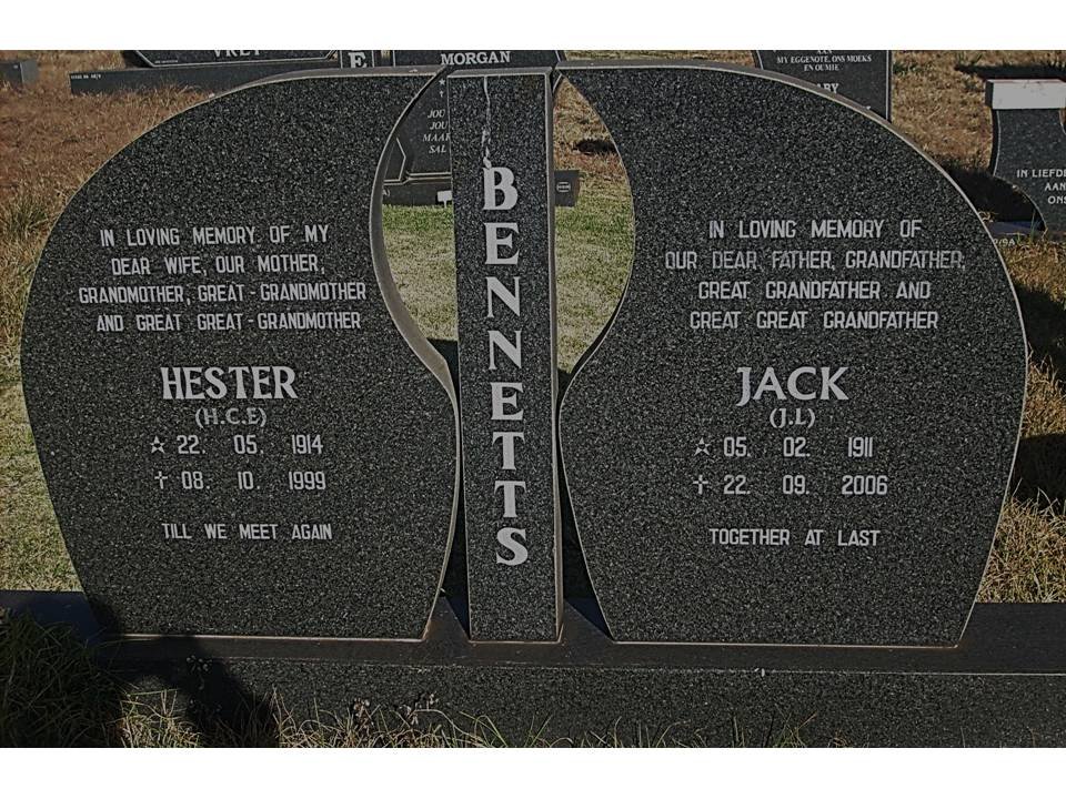 BENNETTS J.L. 1911-2006 &amp; H.C.E. 1914-1999