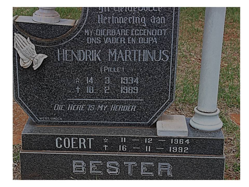 BESTER Hendrik Marthinus 1934-1969 :: BESTER Coert 1964-1992