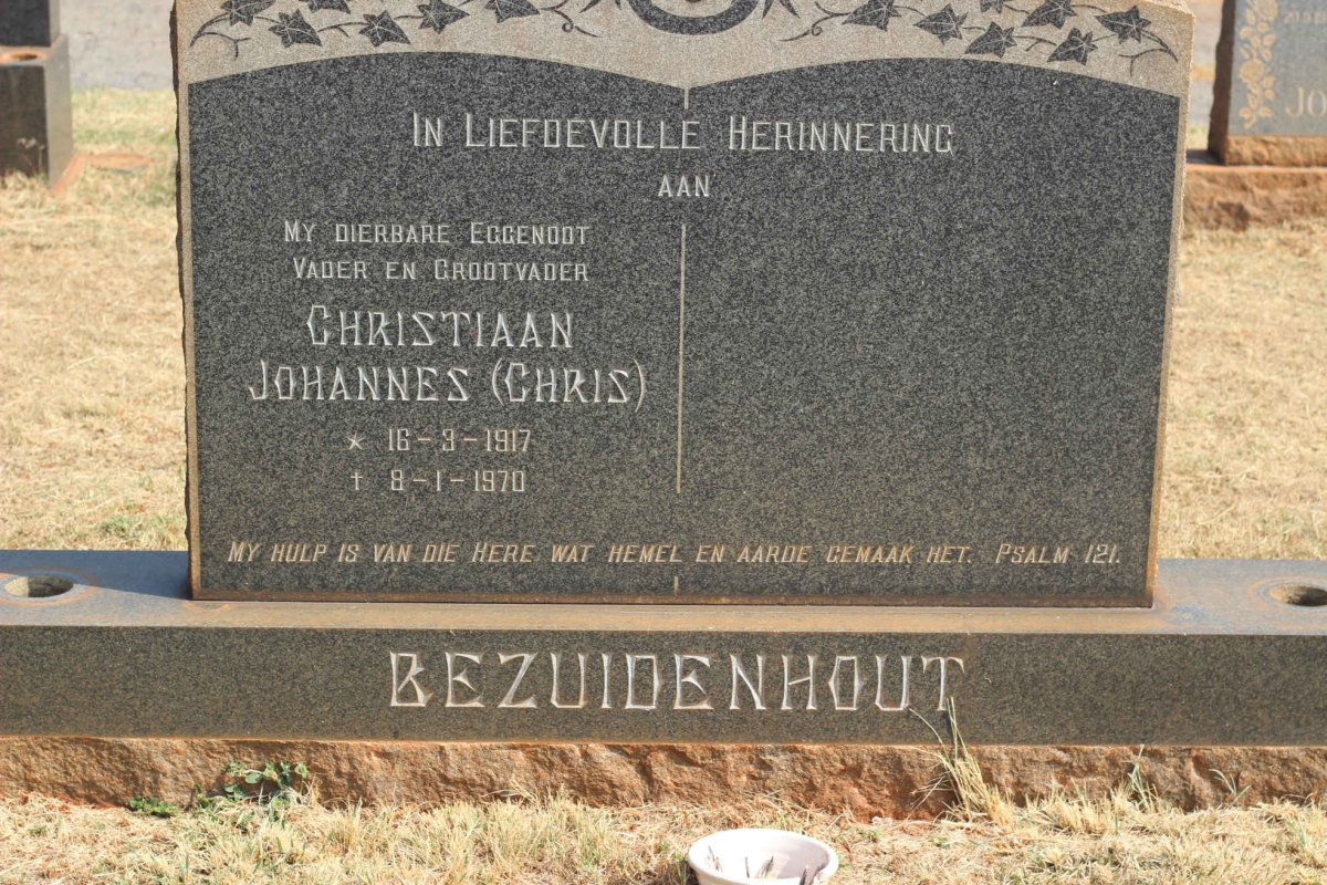 BEZUIDENHOUT Christiaan Johannes 1917-1970