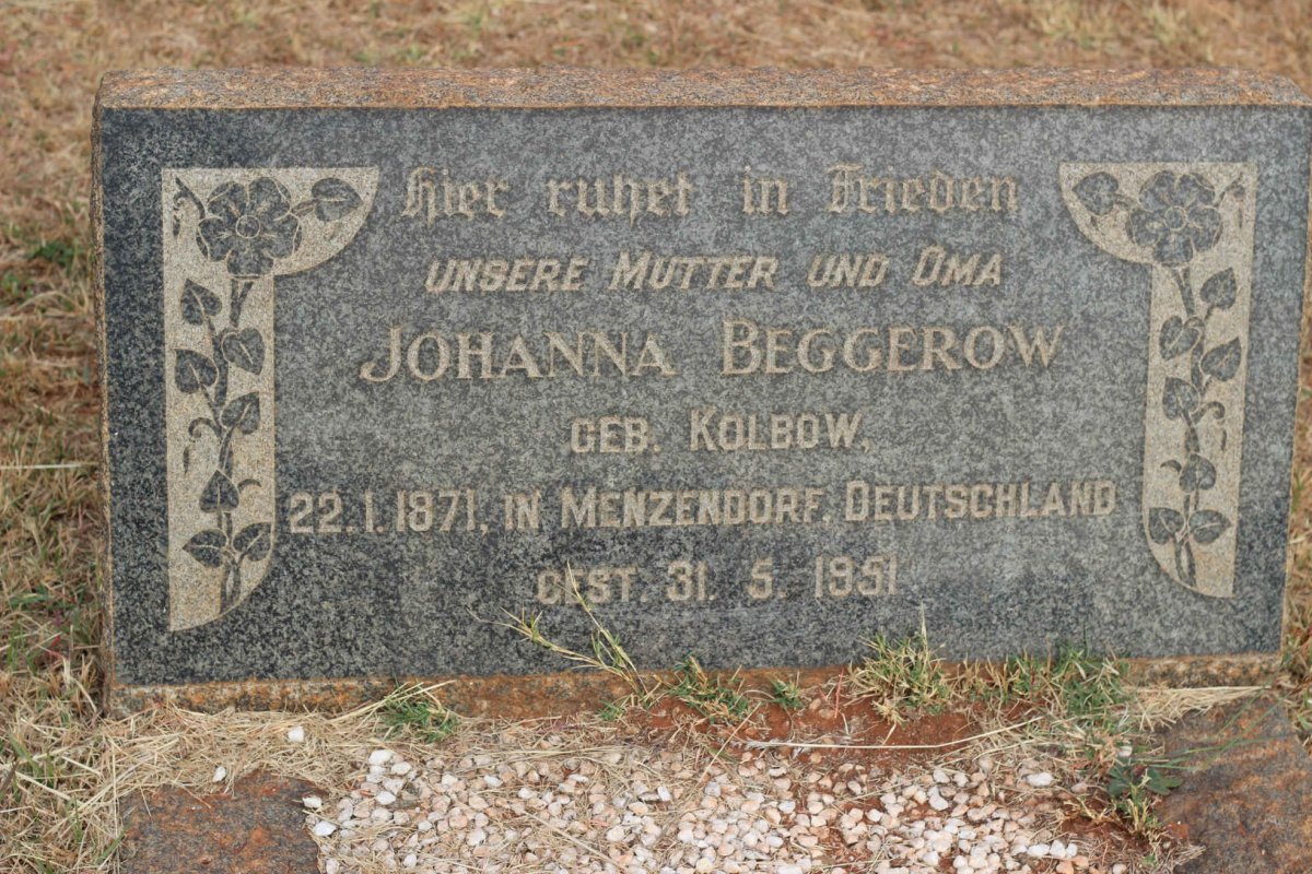 BEGGEROW Johanna nee KOLBOW 1871-1951