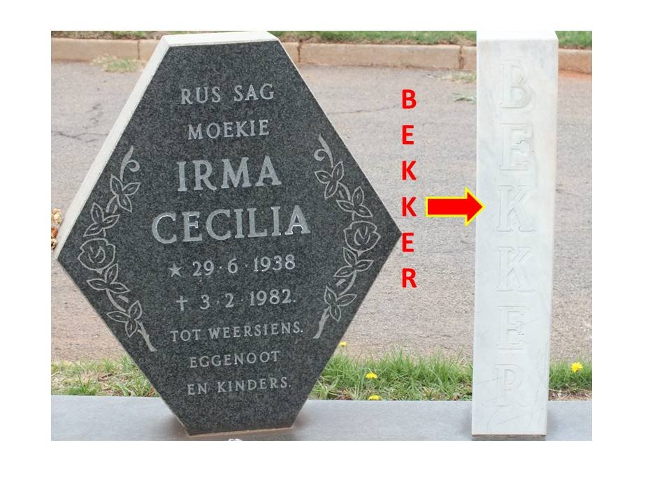 BEKKER Irma Cecilia 1938-1982