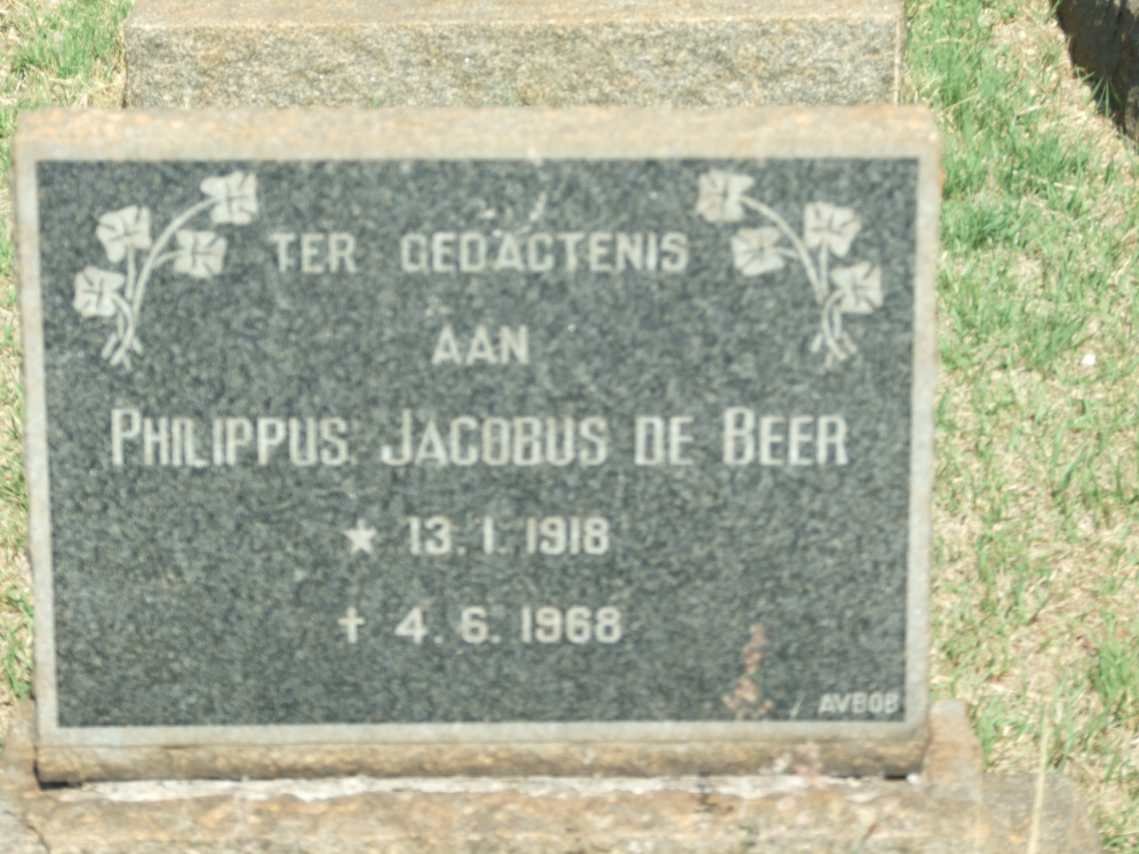 BEER Philippus Jacobus, de 1918-1968