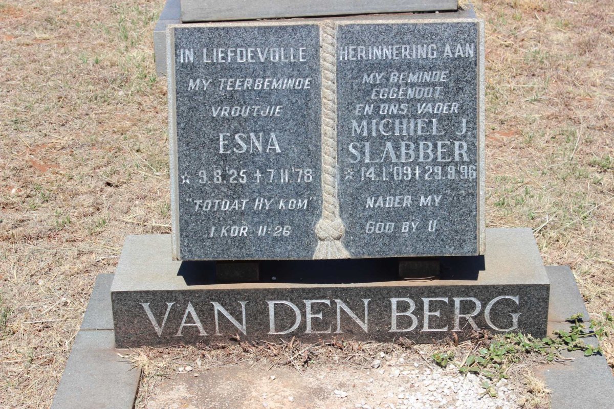 BERG Michiel J. Slabber, van den 1909-1996 &amp; Esna 1925-1978