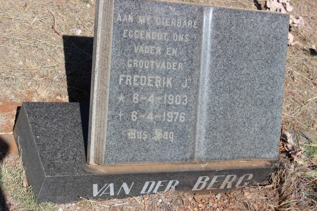 BERG Frederik J., van der 1903-1976