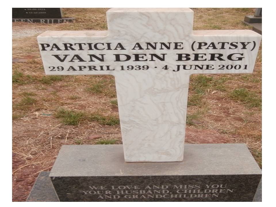BERG Particia Anne, van den 1939-2001