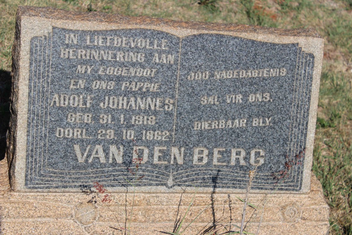 BERG Adolf Johannes, van den 1918-1962