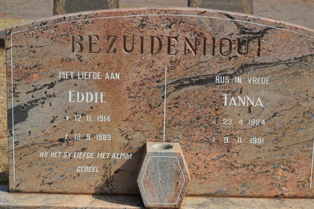 BEZUIDENHOUT Eddie 1914-1989 &amp; Tanna 1924-1991