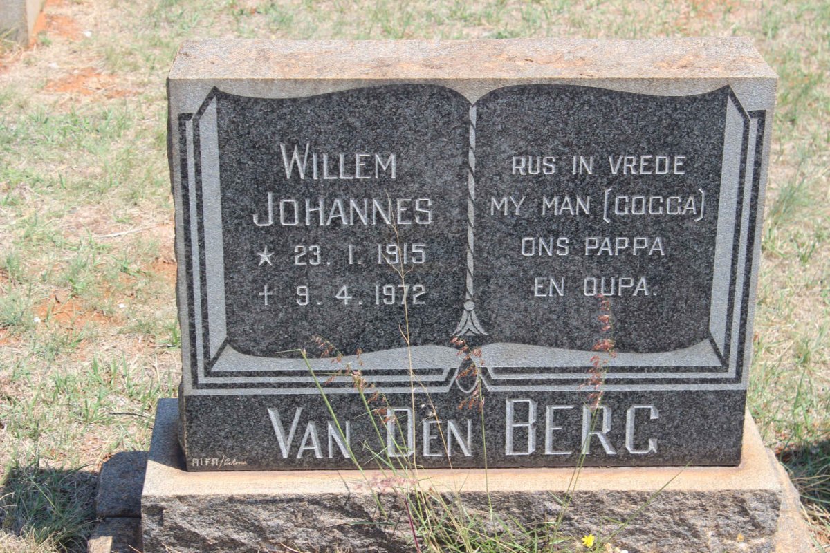 BERG Willem Johannes, van den 1915-1972
