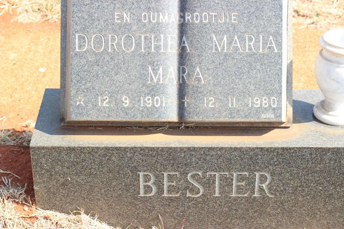 BESTER Dorothea Maria 1901-1980