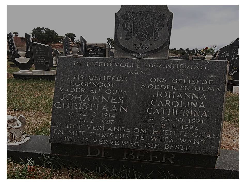 BEER Johannes Christiaan, de 1914-1987 &amp; Johanna Carolina Catherina 1921-1992