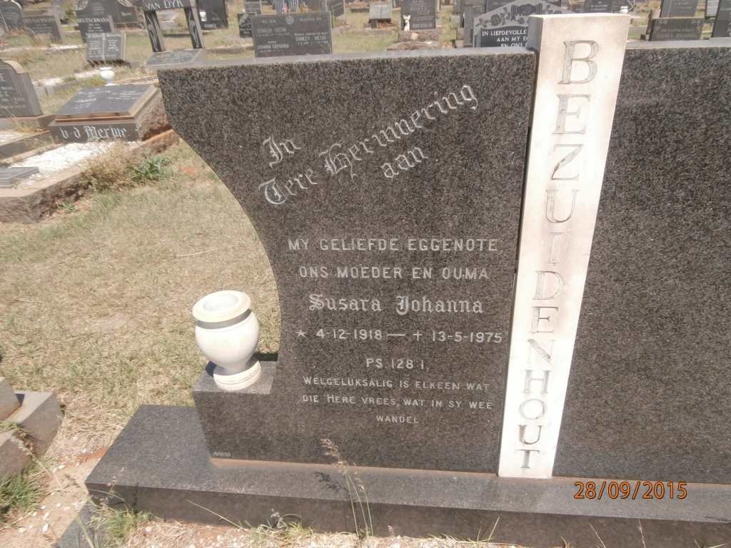 BEZUIDENHOUT Susara Johanna 1918-1975