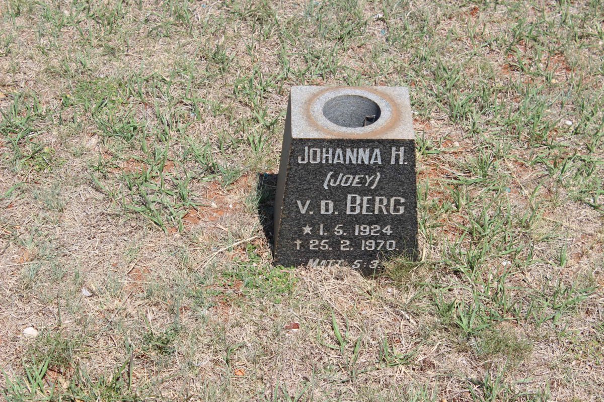 BERG Johanna H., v.d. 1924-1970