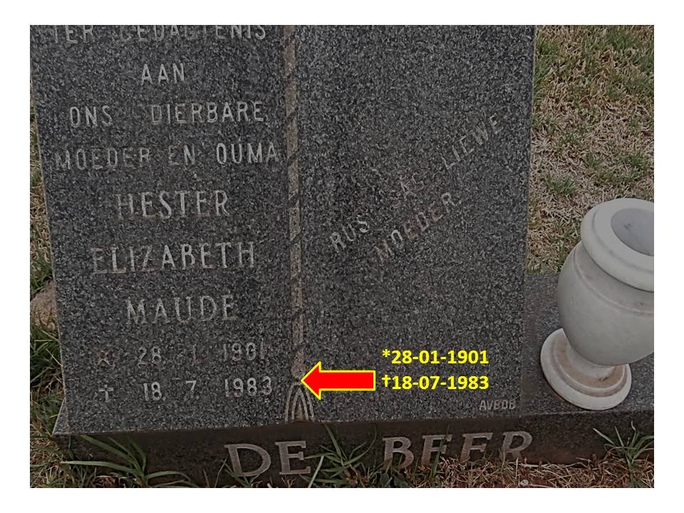 BEER Hester Elizabeth Maude, de 1901-1983