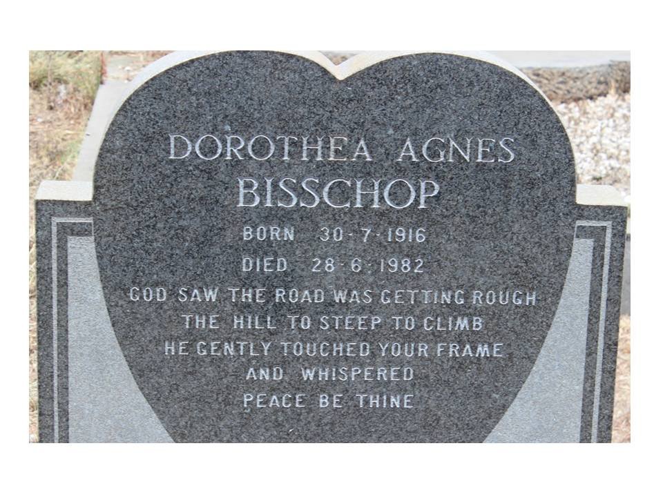 BISSCHOP Dorothea Agnes 1916-1982