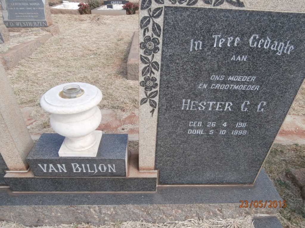 BILJON Willem Jacobus, van 1909-1958 &amp; Hester C.G. 1911-1998