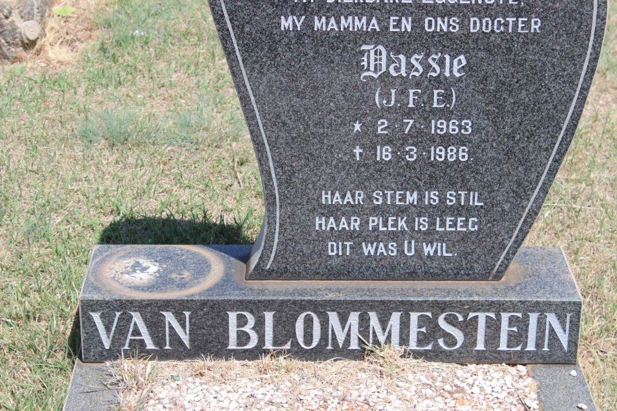 BLOMMESTEIN J.F.E., van 1963-1986