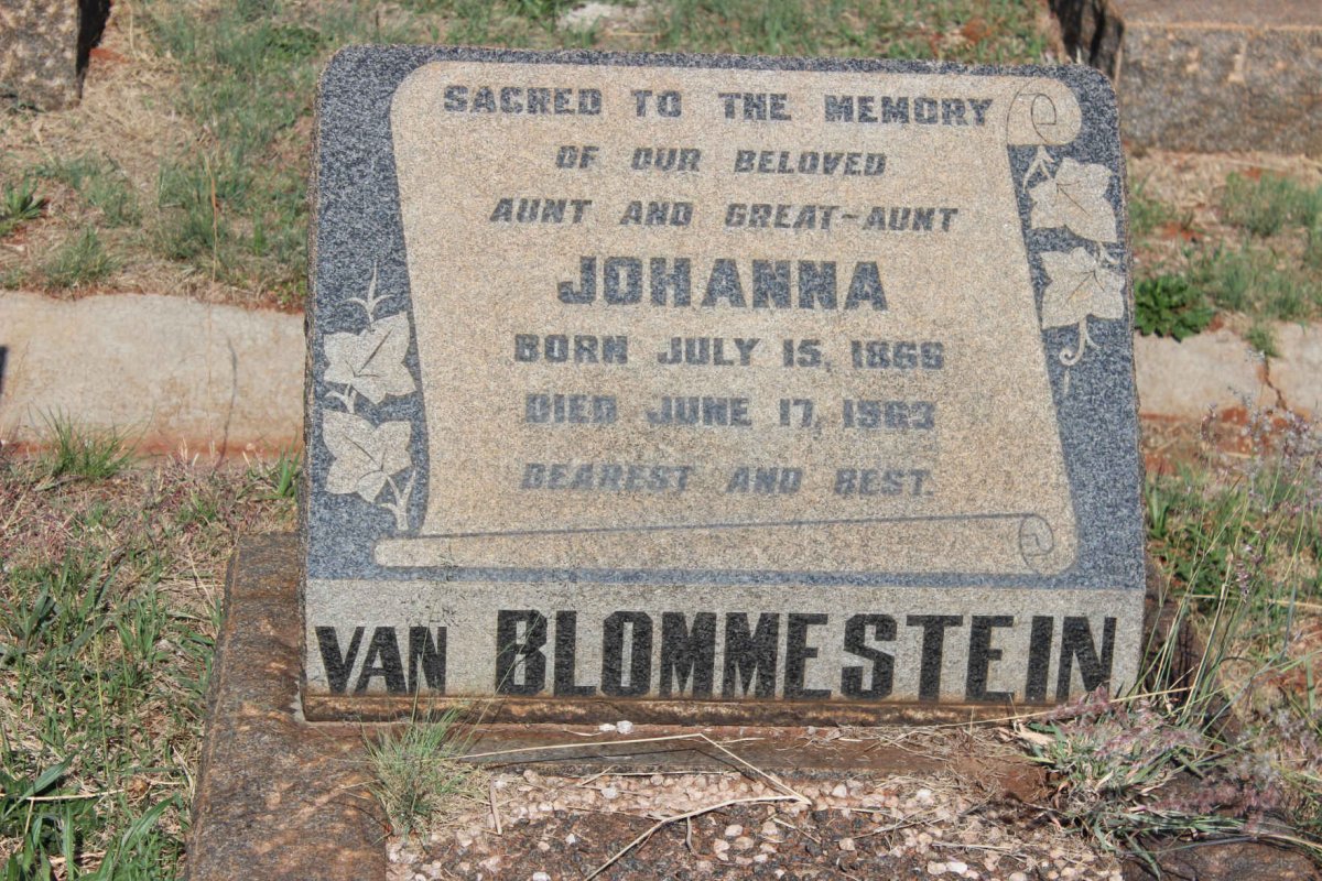 BLOMMESTEIN Johanna, van 1866-1963