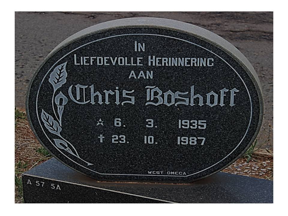 BOSHOFF Chris 1935-1987