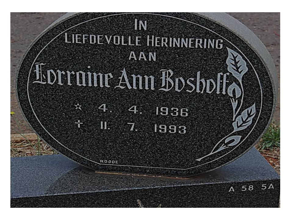 BOSHOFF Lorraine Ann 1936-1993
