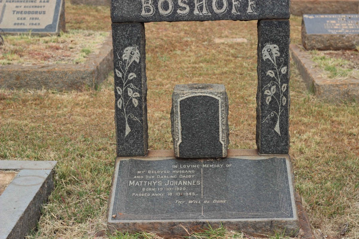 BOSHOFF Matthys Johannes 1920-1949