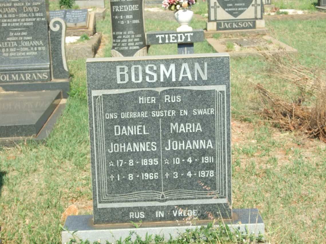 BOSMAN Daniel Johannes 1895-1966 &amp; Maria Johanna 1911-1978