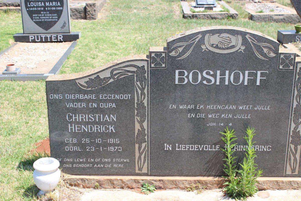 BOSHOFF Christian Hendrick 1915-1973
