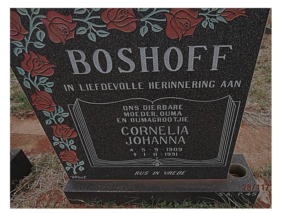 BOSHOFF Cornelia Johanna 1909-1991