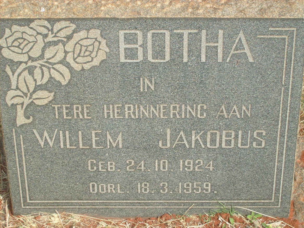 BOTHA Willem Jakobus 1924-1959