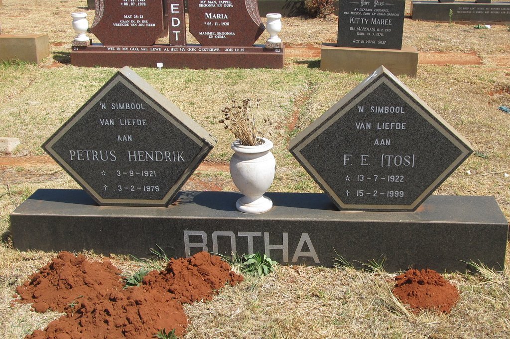 BOTHA Petrus Hendrik 1921-1979 &amp; F.E. 1922-1999