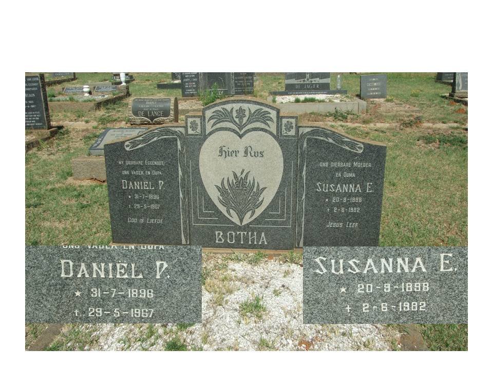 BOTHA Daniel P. 1898-1967 &amp; Susanna E. 1898-1982
