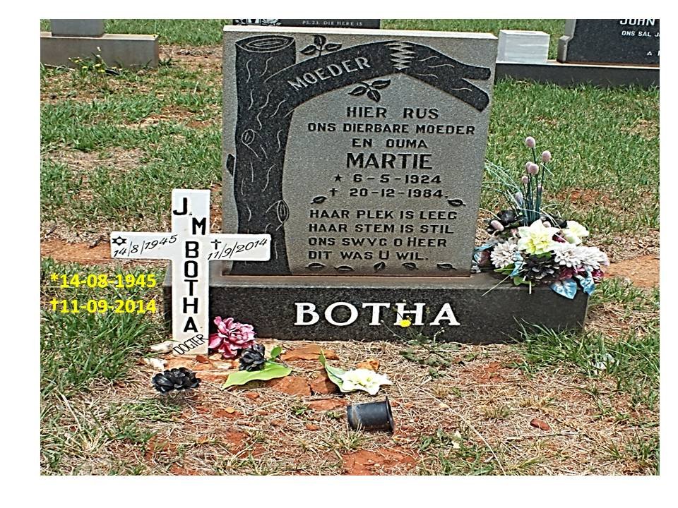BOTHA Martie 1924-1984 :: BOTHA J.M. 1945-2014
