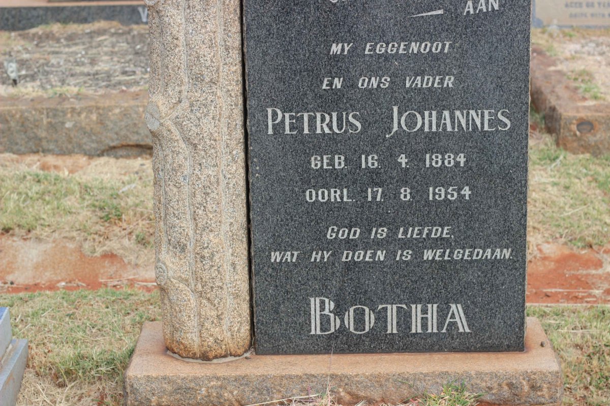 BOTHA Petrus Jacobus 1916-1974 &amp; Maria Johanna 1915-1995