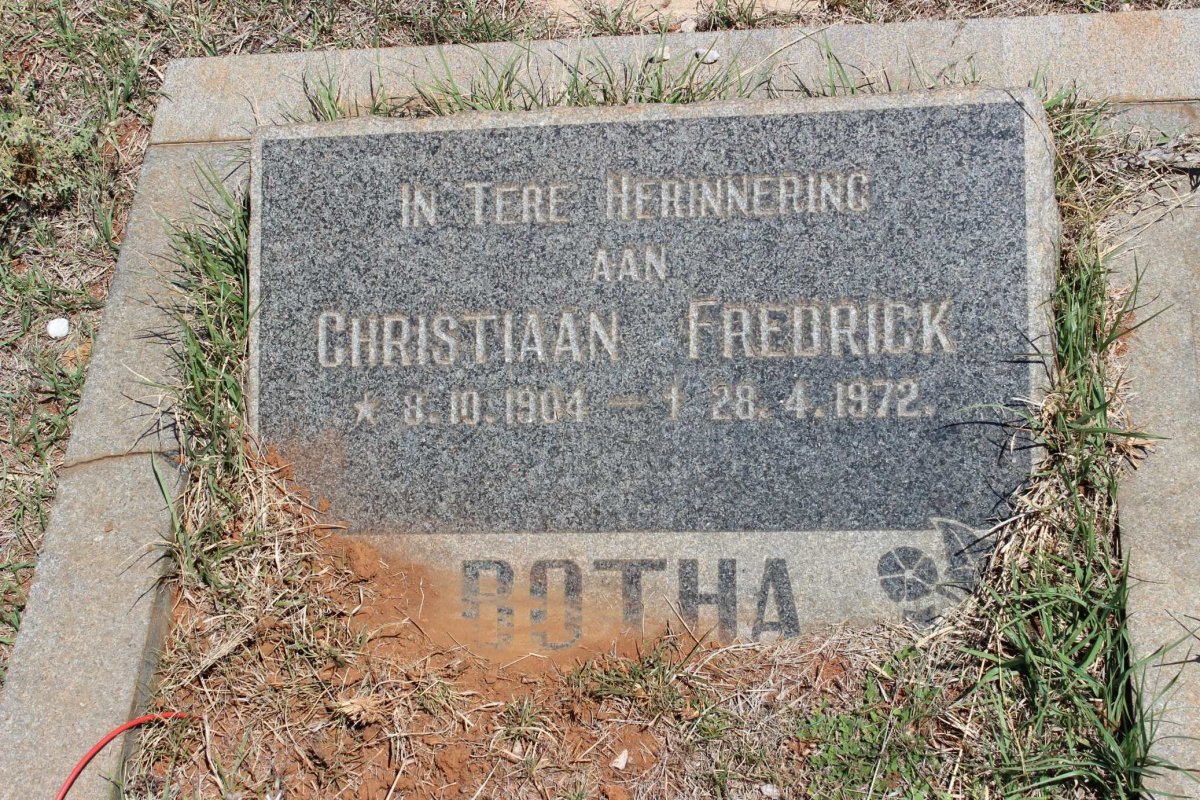 BOTHA Christiaan Fredrick 1904-1972