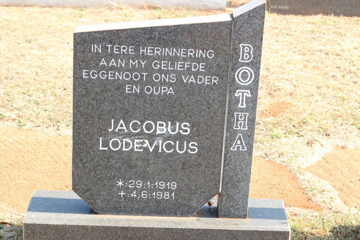 BOTHA Johannes Lodevicus 1919-1981