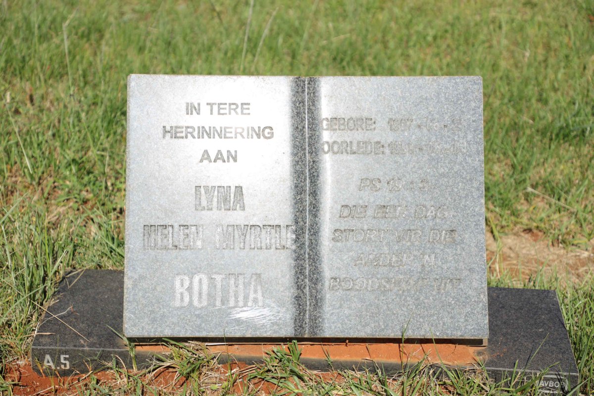 BOTHA Lyna Helen Myrtle 1907-199?