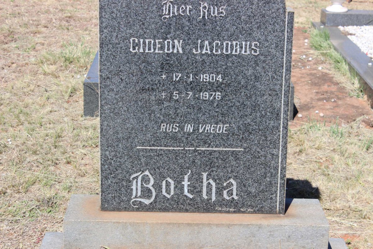 BOTHA Gideon Jacobus 1904-1976