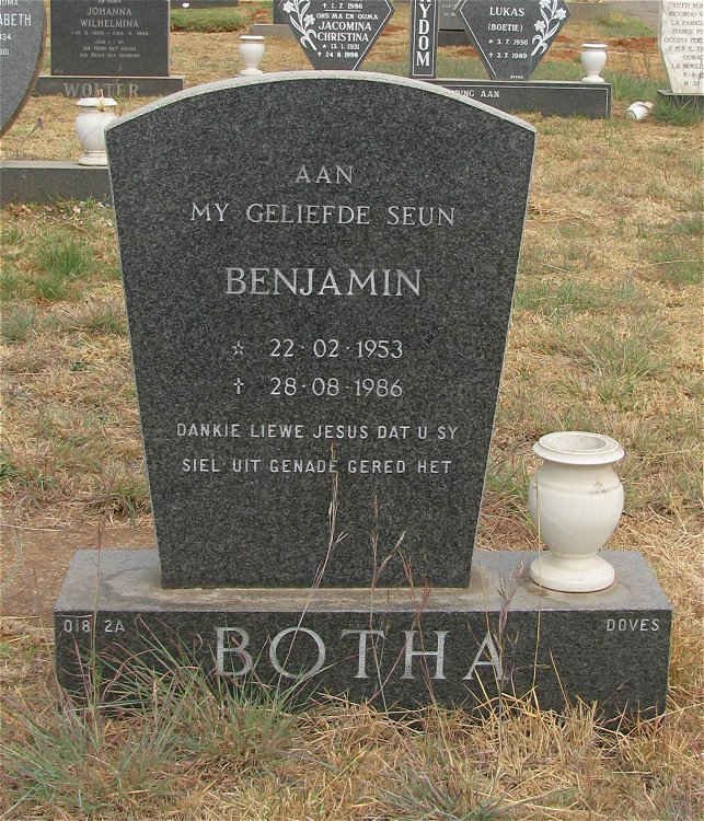BOTHA Benjamin 1953-1986