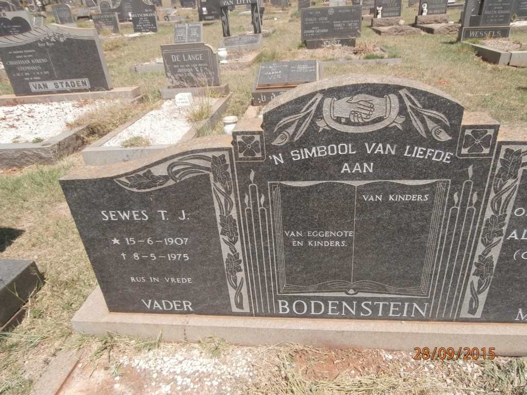 BODENSTEIN Sewes T.J. 1907-1975